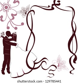 Vector of Wedding card invitation on white