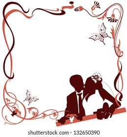 Vector of Wedding card invitation on white