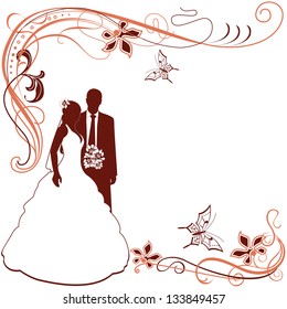 Vector of Wedding card invitation on white