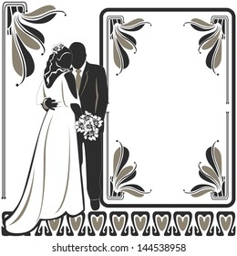 Vector of Wedding card invitation on white