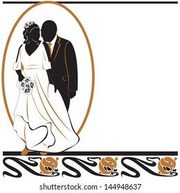 Vector of Wedding card invitation on white