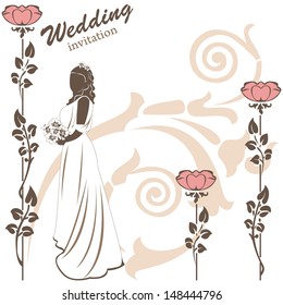 Vector of Wedding card invitation on white