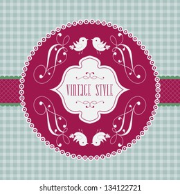 Vector wedding card or invitation with ornament motif background. Perfect as invitation or announcement.