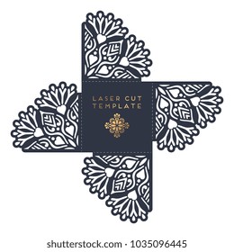 Vector wedding card laser cut template