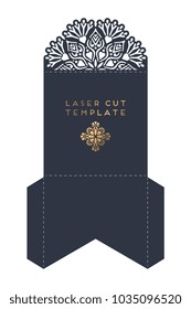 Vector wedding card laser cut template