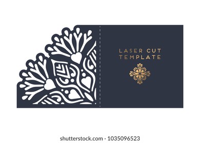 Vector wedding card laser cut template