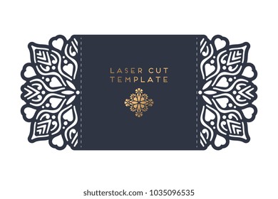 Vector wedding card laser cut template