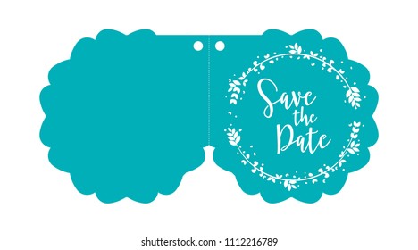 Vector wedding card laser cut template box. Vintage decorative elements. Ornamental souvenir graphic. Vector illustration