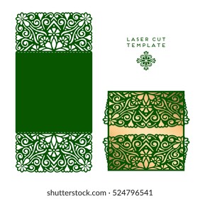 Vector wedding card laser cut template