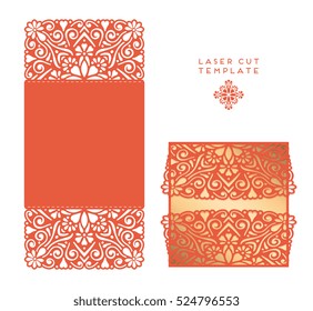 Vector wedding card laser cut template