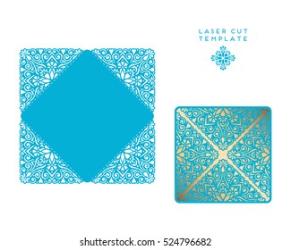 Vector wedding card laser cut template