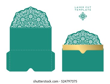 Vector wedding card laser cut template
