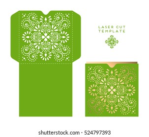 Vector wedding card laser cut template