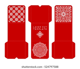 Vector wedding card laser cut template