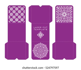 Vector wedding card laser cut template