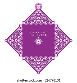Vector wedding card laser cut template