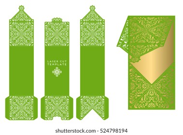 Vector wedding card laser cut template