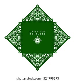 Vector wedding card laser cut template