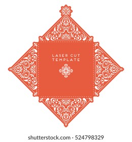 Vector wedding card laser cut template