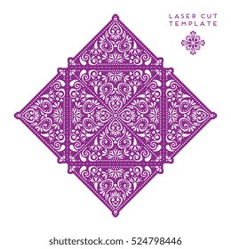 Vector wedding card laser cut template