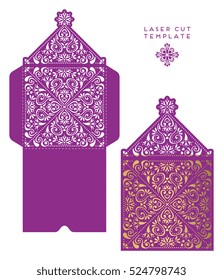 Vector wedding card laser cut template