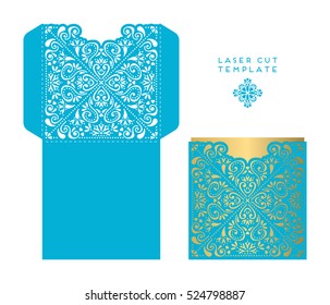 Vector wedding card laser cut template