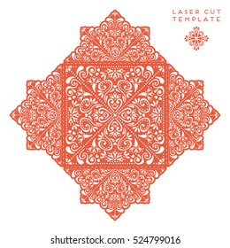 Vector wedding card laser cut template