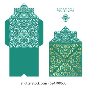 Vector wedding card laser cut template