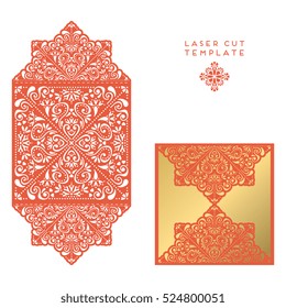 Vector wedding card laser cut template