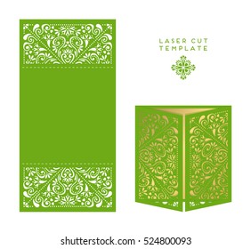 Vector wedding card laser cut template