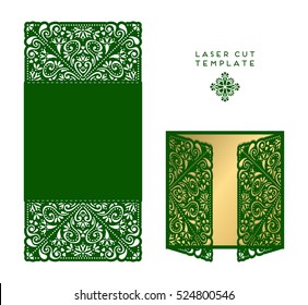 Vector wedding card laser cut template