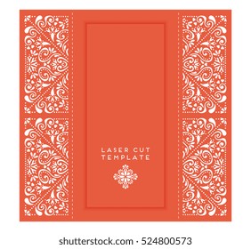 Vector wedding card laser cut template