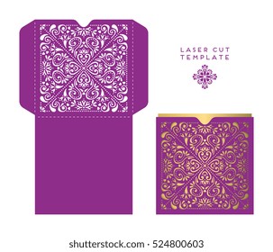Vector wedding card laser cut template