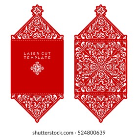 Vector wedding card laser cut template