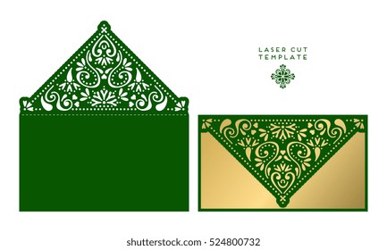 Vector wedding card laser cut template