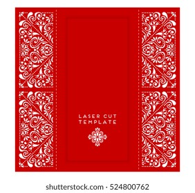 Vector wedding card laser cut template