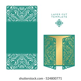 Vector wedding card laser cut template