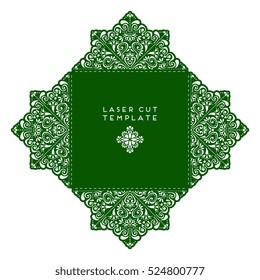 Vector wedding card laser cut template