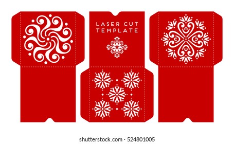 Vector wedding card laser cut template