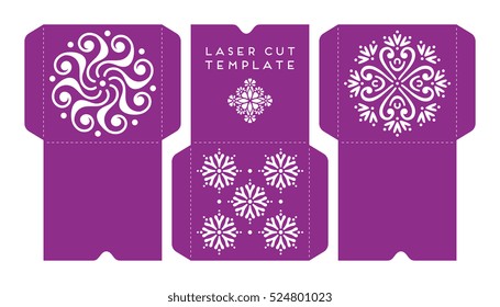 Vector wedding card laser cut template