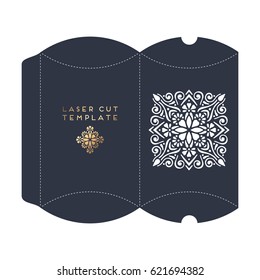 Vector wedding card laser cut template box. Vintage decorative elements. Hand drawn background. Islam, Arabic, Indian, ottoman motifs. Vector illustration