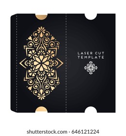 Vector wedding card laser cut template
