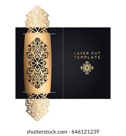 Vector wedding card laser cut template
