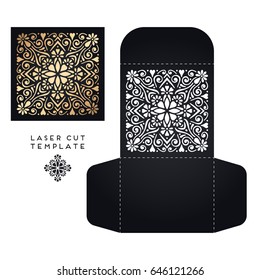 Vector wedding card laser cut template