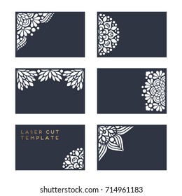 Vector wedding card laser cut template