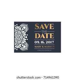 Vector wedding card laser cut template