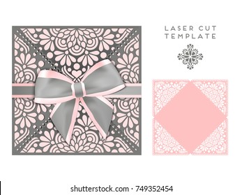 Vector wedding card laser cut template