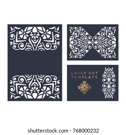 Vector wedding card laser cut template