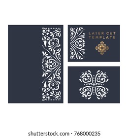 Vector wedding card laser cut template