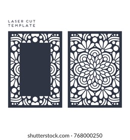 Vector wedding card laser cut template
